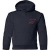 "Mama" Embroidered Heart Bow + Arrow Baby Pullover Fleece Hoodie, Navy - Sweatshirts - 1 - thumbnail