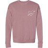Women's Heart Bow + Arrow Supersoft Crewneck, Mauve Pink - Sweatshirts - 1 - thumbnail