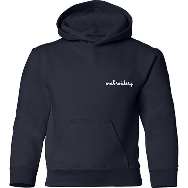 Personalized Small Embroidery Baby Pullover Fleece Hoodie, Navy