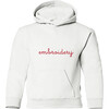 Personalized Large Embroidery Baby Pullover Fleece Hoodie, White - Sweatshirts - 1 - thumbnail