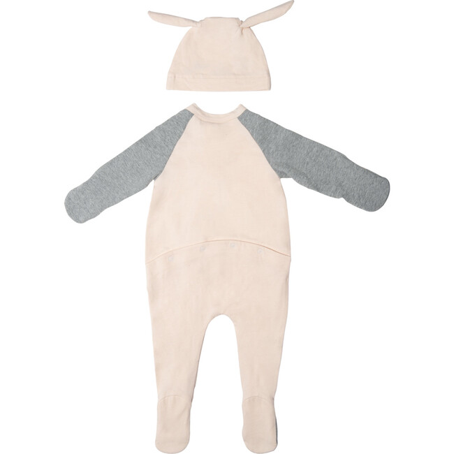 Hat Footie Coverall, Pink Bunny