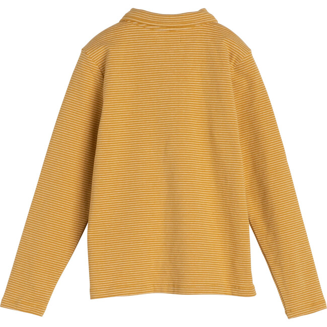 Finley Long Sleeve Polo, Mustard & White - Shirts - 3