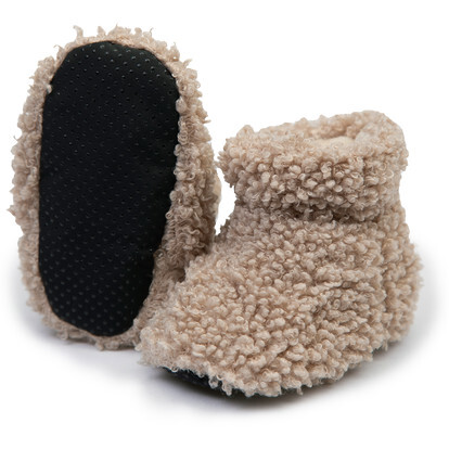 Teddy Baby Booties, Oatmeal - Booties - 3