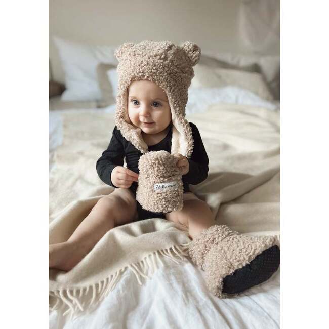 Teddy Baby Booties, Oatmeal - Booties - 4