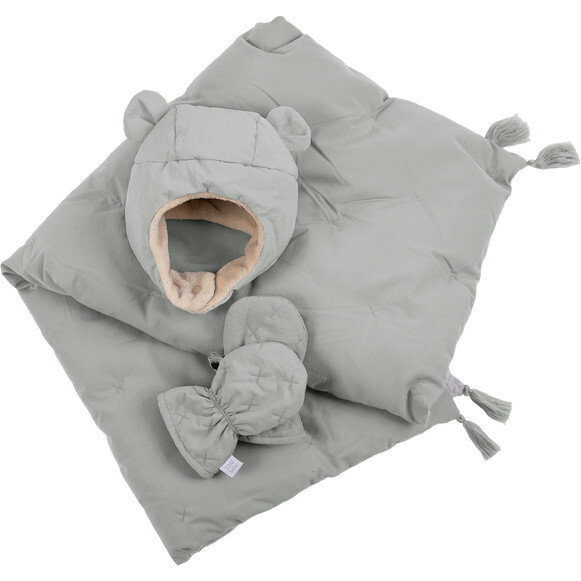 The Cub Set Airy | Mitten Hat & Blanket, Bondi Blue - Mixed Gift Set - 1