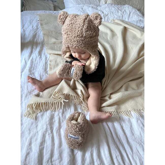 Teddy Baby Booties, Oatmeal - Booties - 6
