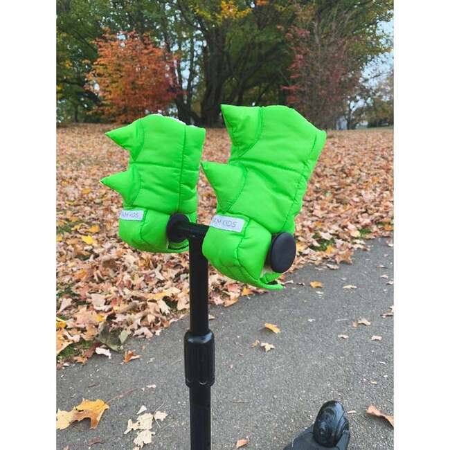 Kids DINO Scooter Warmmuffs, Green - Gloves - 7