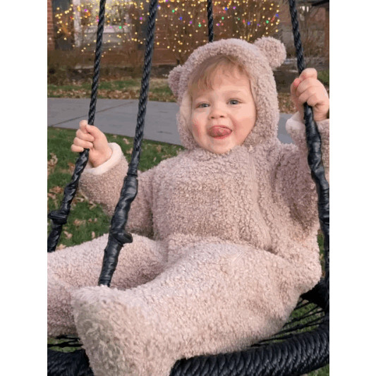 Teddy Jumpsuit Bebe, Oatmeal - Rompers - 8