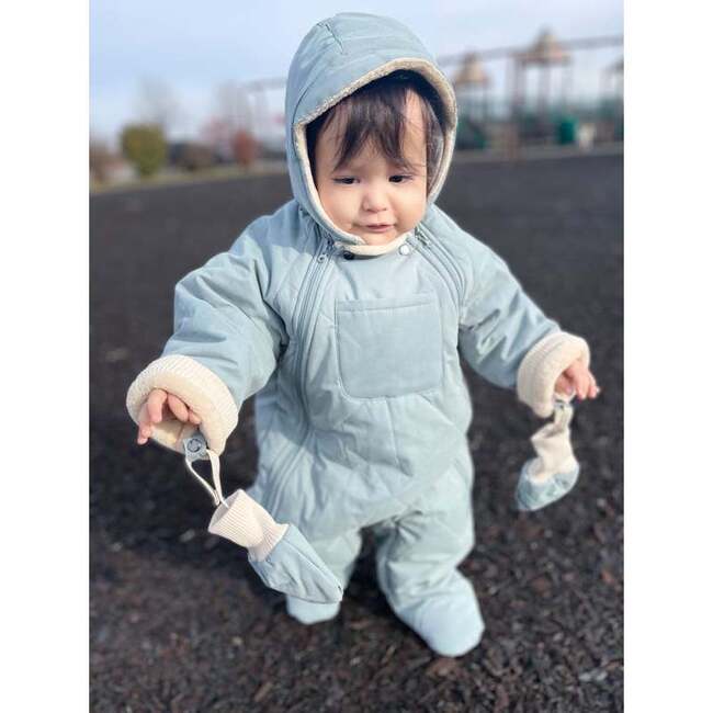 Benji Snowsuit Bebe, Mirage Blue Quilted - Snowsuits - 3