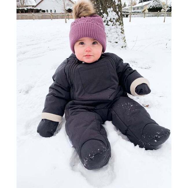 Benji Snowsuit Bebe, Smokey Grey Quilted - Snowsuits - 2