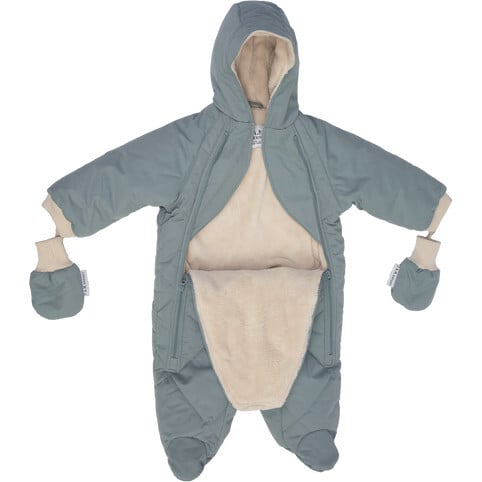 Benji Snowsuit Bebe, Mirage Blue Quilted - Snowsuits - 6