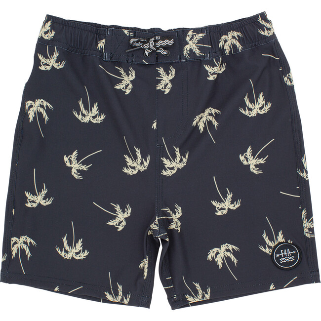 Sketchy Palm Boardshort, Black - Swim Trunks - 1
