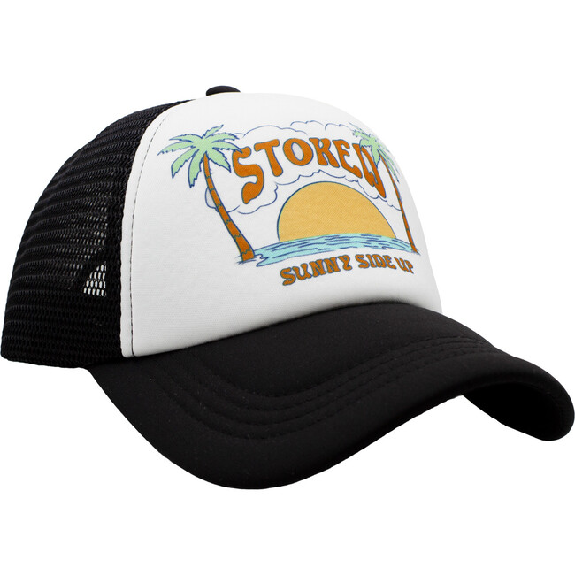 Sunny Side Up Trucker Hat, Black