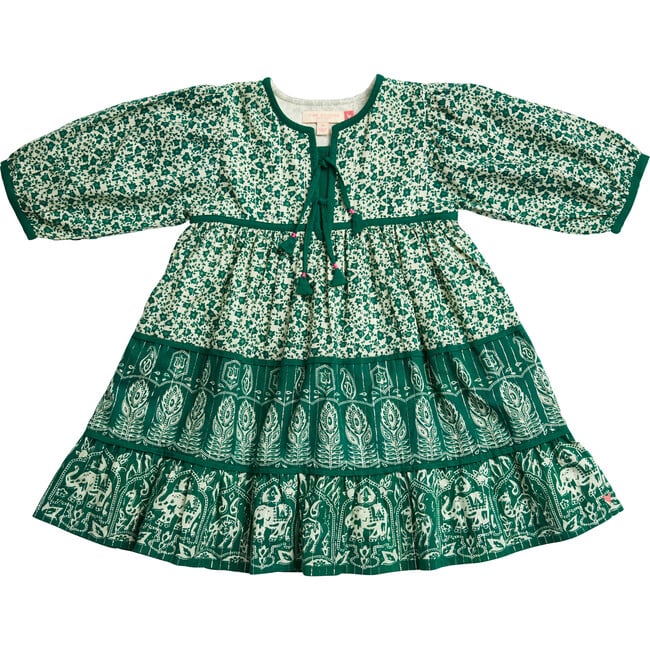 Jade Dress, Green Block Print - Dresses - 1