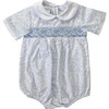 Julia Amory x Smockingbird Smocked Bubble, Blue Wisteria - Rompers - 1 - thumbnail