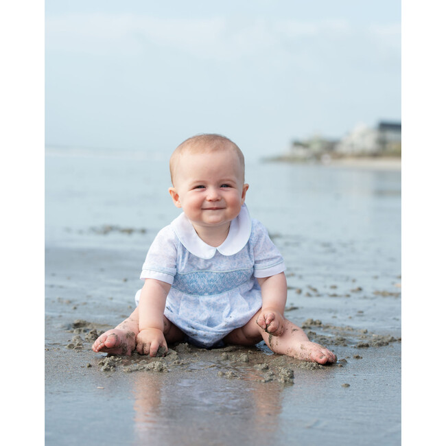 Julia Amory x Smockingbird Smocked Bubble, Blue Wisteria - Rompers - 2