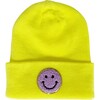 Smile Beanie, Neon Yellow - Hats - 1 - thumbnail