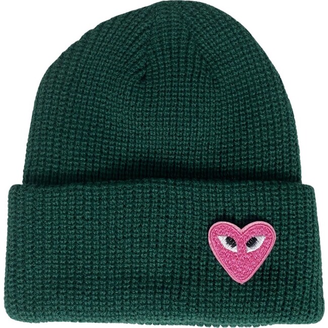 Patched Smile Beanie, Green