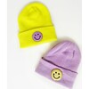 Smile Beanie, Neon Yellow - Hats - 2 - thumbnail