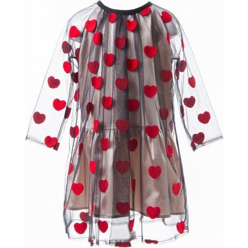 Red Heart Love Dress, Black - Dresses - 1 - zoom