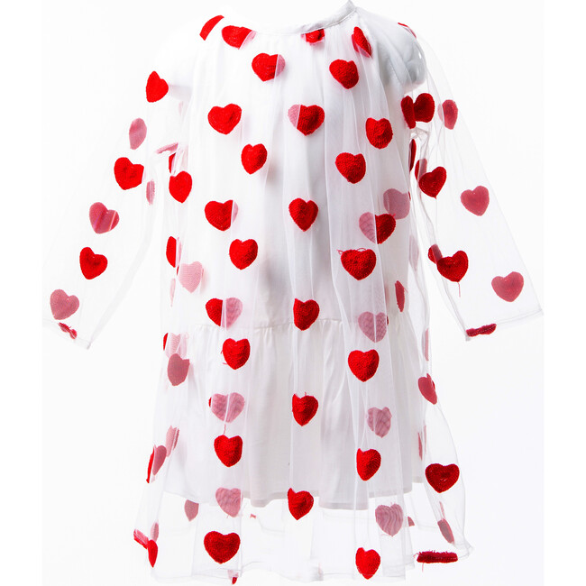 Red Heart Love Dress, White - Dresses - 1