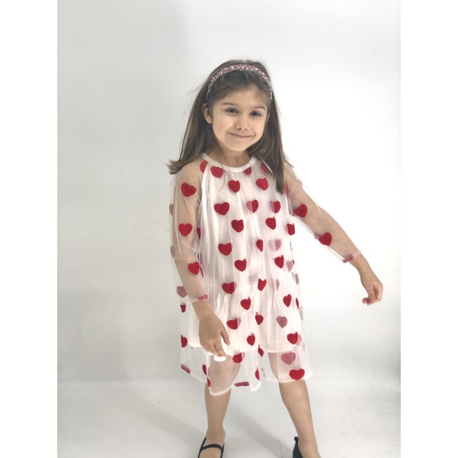 Red Heart Love Dress, White - Dresses - 2