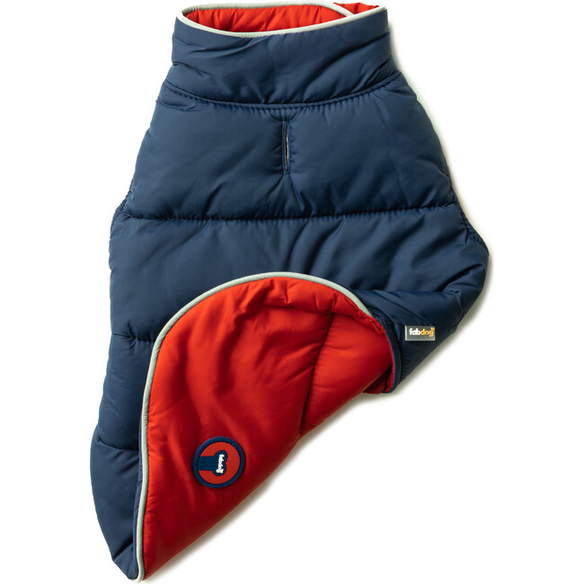 Reversible Puffer, Red and Navy - Dog Clothes - 1