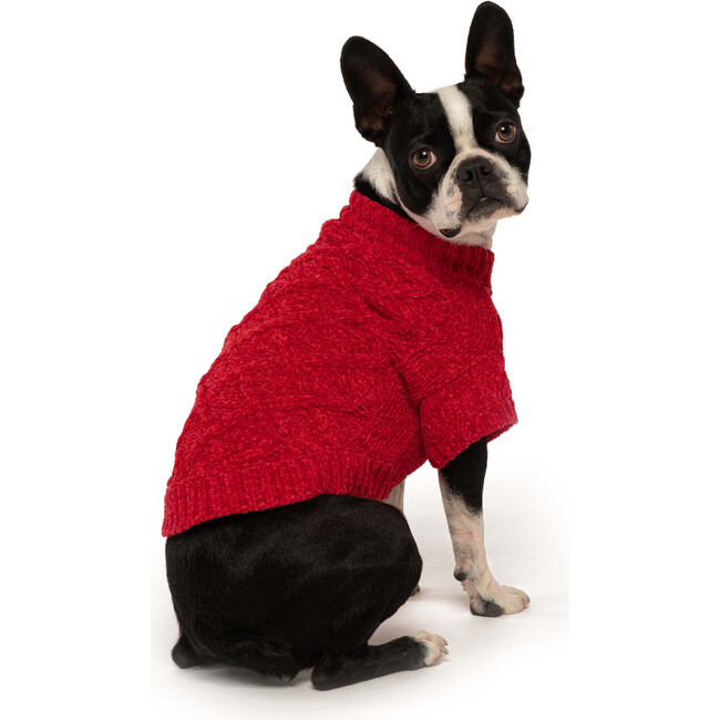 Chenille Sweater, Red