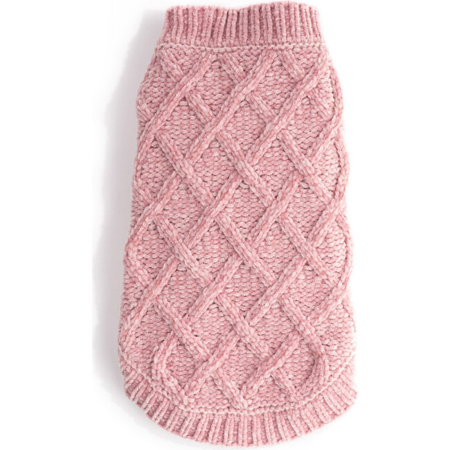 Chenille Sweater, Pink - Dog Clothes - 1