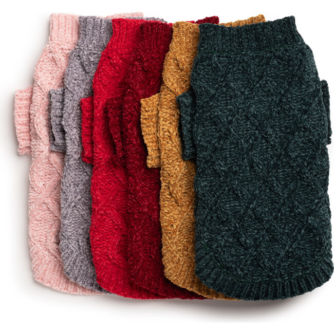 Chenille Sweater, Emerald - Dog Clothes - 3