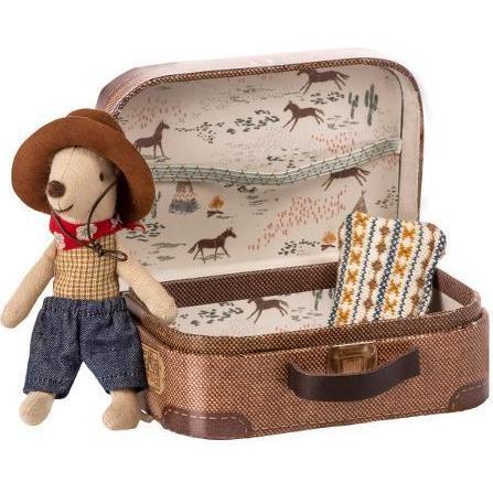 Little Cowboy Mouse in Suitcase - Dolls - 1