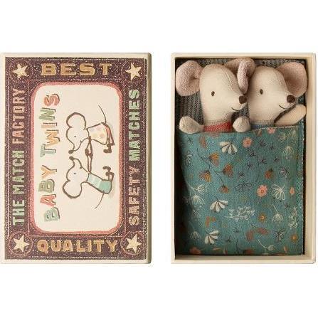 Baby Twins in Matchbox with Floral Blanket - Dolls - 1