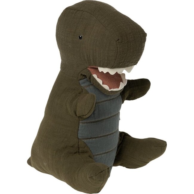 Dinosaur Hand Puppet, Green - Plush - 1