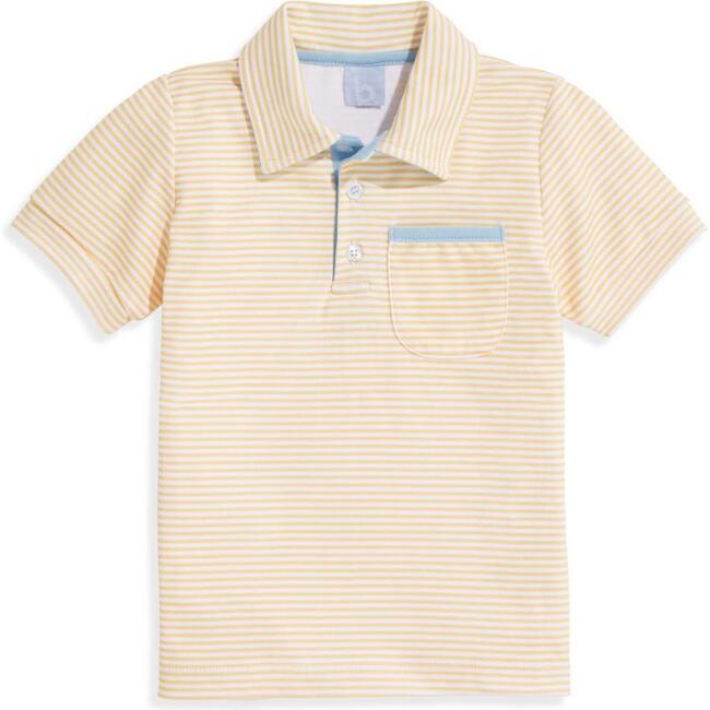 Striped Jersey Ward Polo, Yellow Candy Stripe - Polo Shirts - 1