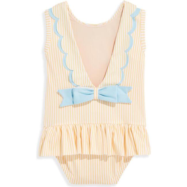 Striped Summer Bathing Suit, Yellow and White Stripe