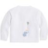 Applique Elephant Cardigan, White with Blue Elephants - Cardigans - 2