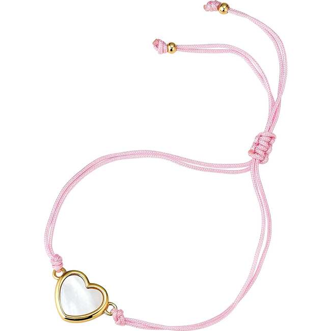 Heart Cord Bracelet, Pink