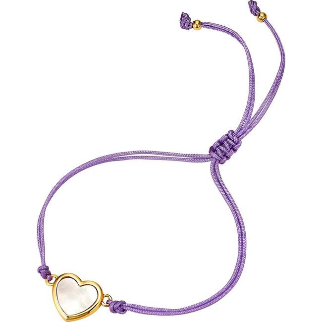 Heart Cord Bracelet, Lilac