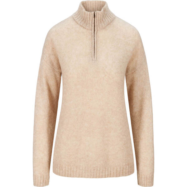 Mohair Jumper High Neck Kids, Beige - Fleischer Couture Tops | Maisonette