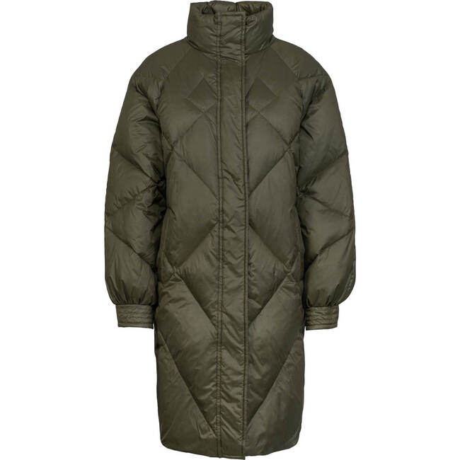 Women's Coma Down Coat, Olive Green - Jackets - 1