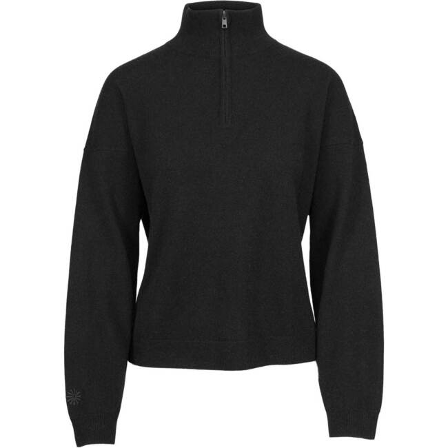 Women's Cashmere Jumper High Beck, Black - Sweaters - 1