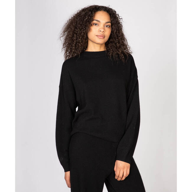 Women's Cashmere Jumper, Black - Sweaters - 2