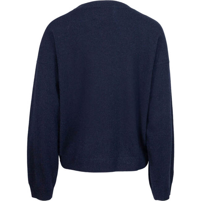 Women's Cashmere Jumper, Navy - Sweaters - 3