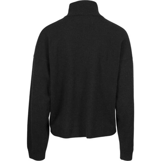 Women's Cashmere Jumper High Beck, Black - Sweaters - 3