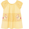 Bunny Applique Dress, Yellow - Dresses - 1 - thumbnail