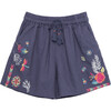 Embroidered Shorts, Navy - Shorts - 1 - thumbnail