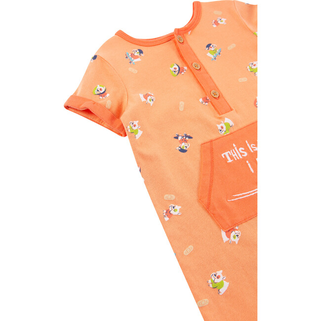 Skateboarding Puppies Romper, Coral - Rompers - 3