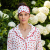 Women's Faux Silk Strawberry PJ + Eye Mask Set - Pajamas - 3