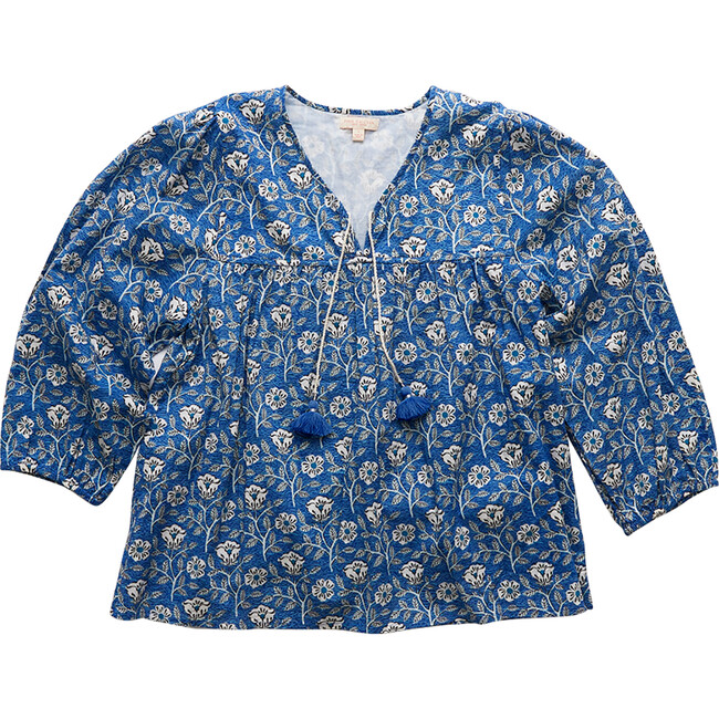 Women's Jade Top, Royal Goa Floral