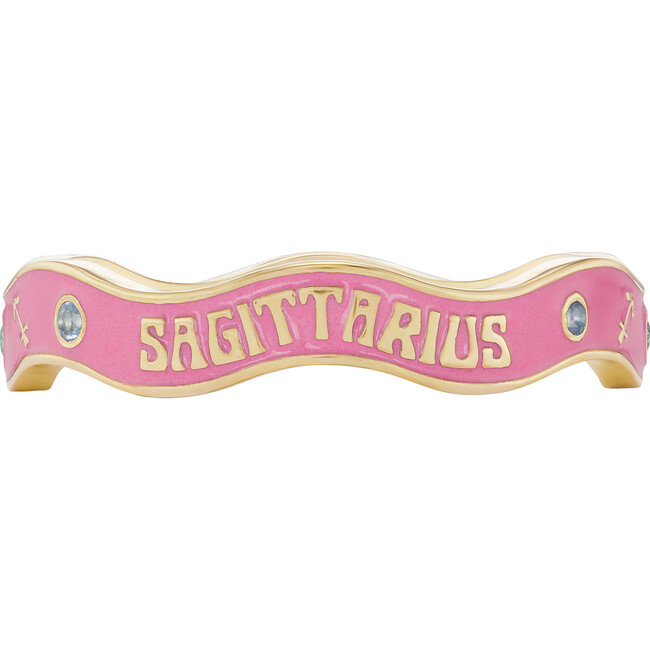 Women's Sagittarius Zodiac Enamel Wave Band III